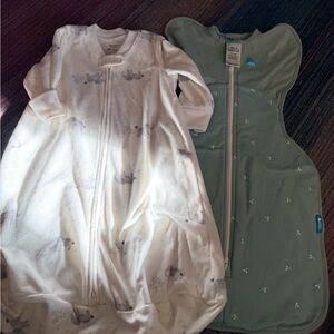 Love to dream Sleep Sacks — White Cloud Print & Sage Green